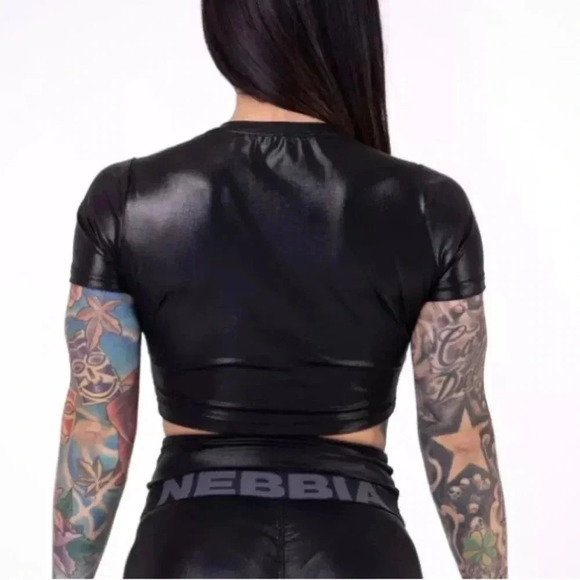NWT Nebbia Sandra d black crop top SZ M - Picture 4 of 9